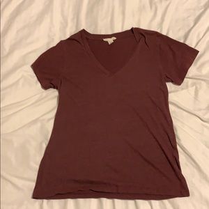 Burgundy v neck